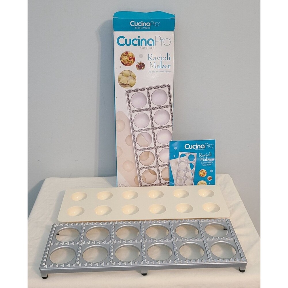 Ravioli Maker by Cucina Pro Includes Tray & Press Tool Makes 12 Italian Cooking